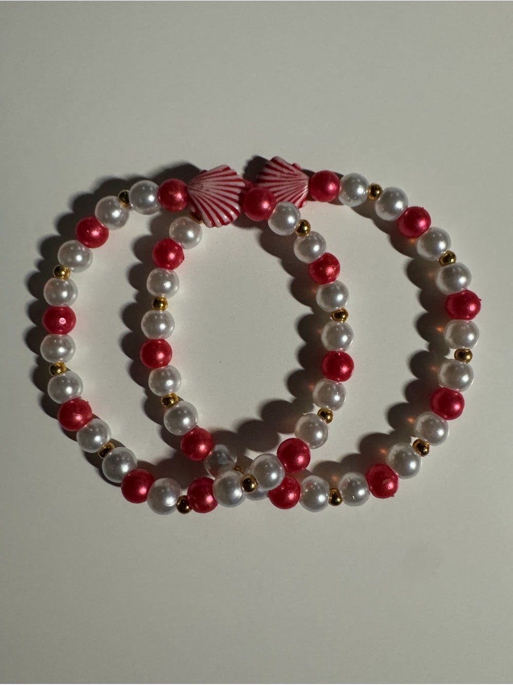 Pearl & Pink Beaded Stretch Bracelet Set - Unbranded
